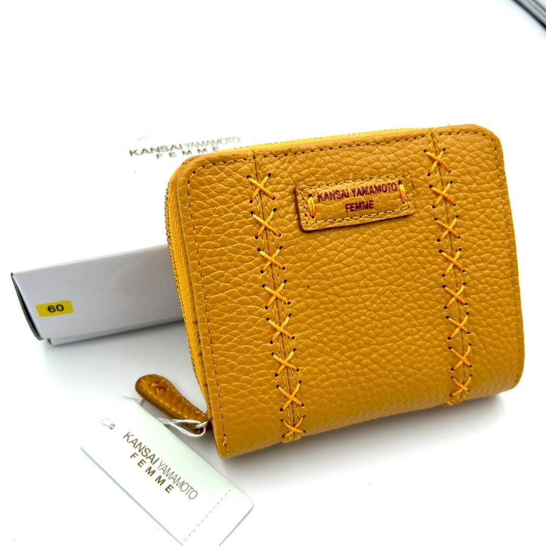 KANSAI YAMAMOTO Yellow Leather Compact Wallet U30 MJ-4503