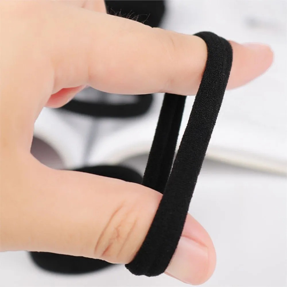 10PCS Black Seamless Hair Ties No Damage Ponytail Holders for Women Girls