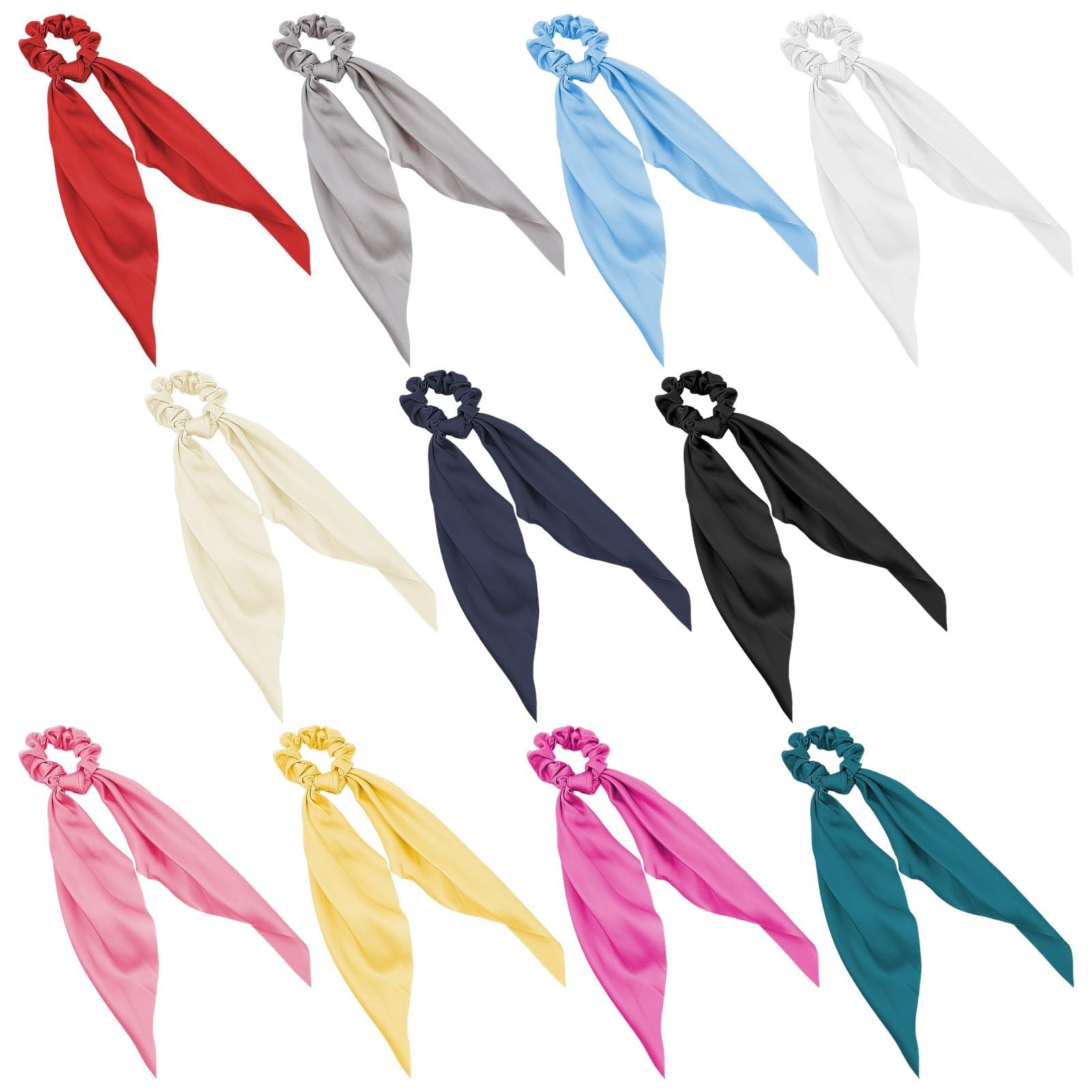 11 Pcs Ribbon Hair Ties Pony Tail Scarf Ties Bow Scrunchies Scrunchie Ribbons…
