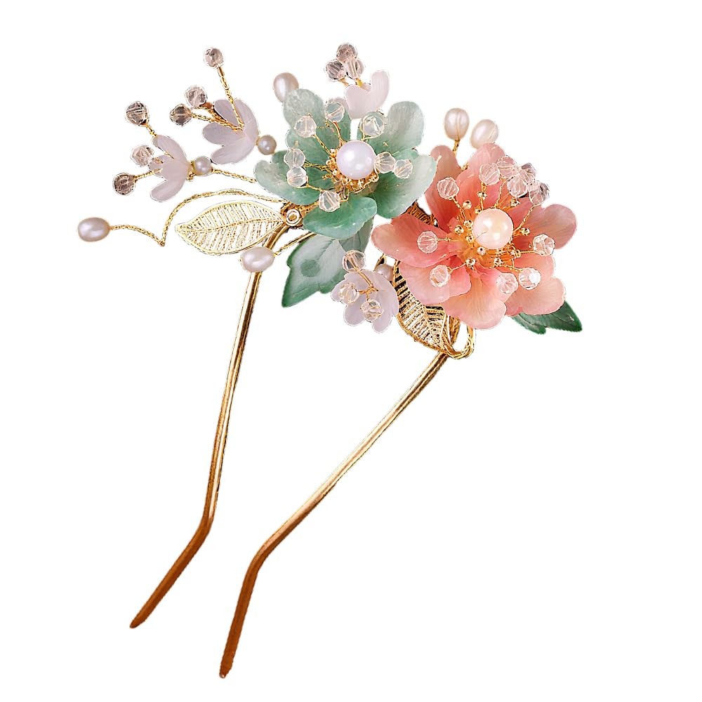 Chinese Flower Hair Sticks for Buns Hanfu Hair Pins Decorative Chopstick