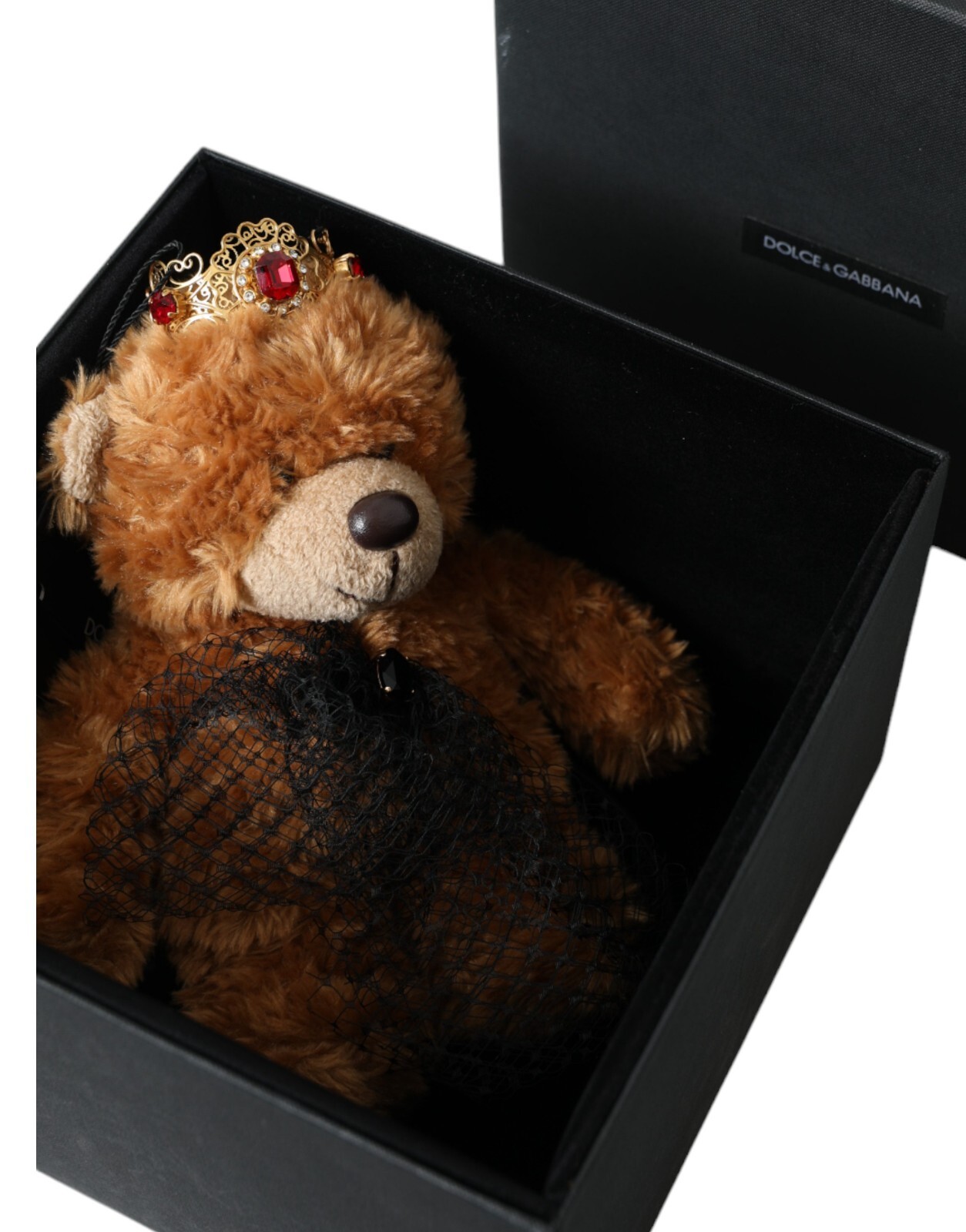 DOLCE & GABBANA Diadem Brown Teddy Bear Gold Crystal Crown Hair Band RRP 1100usd