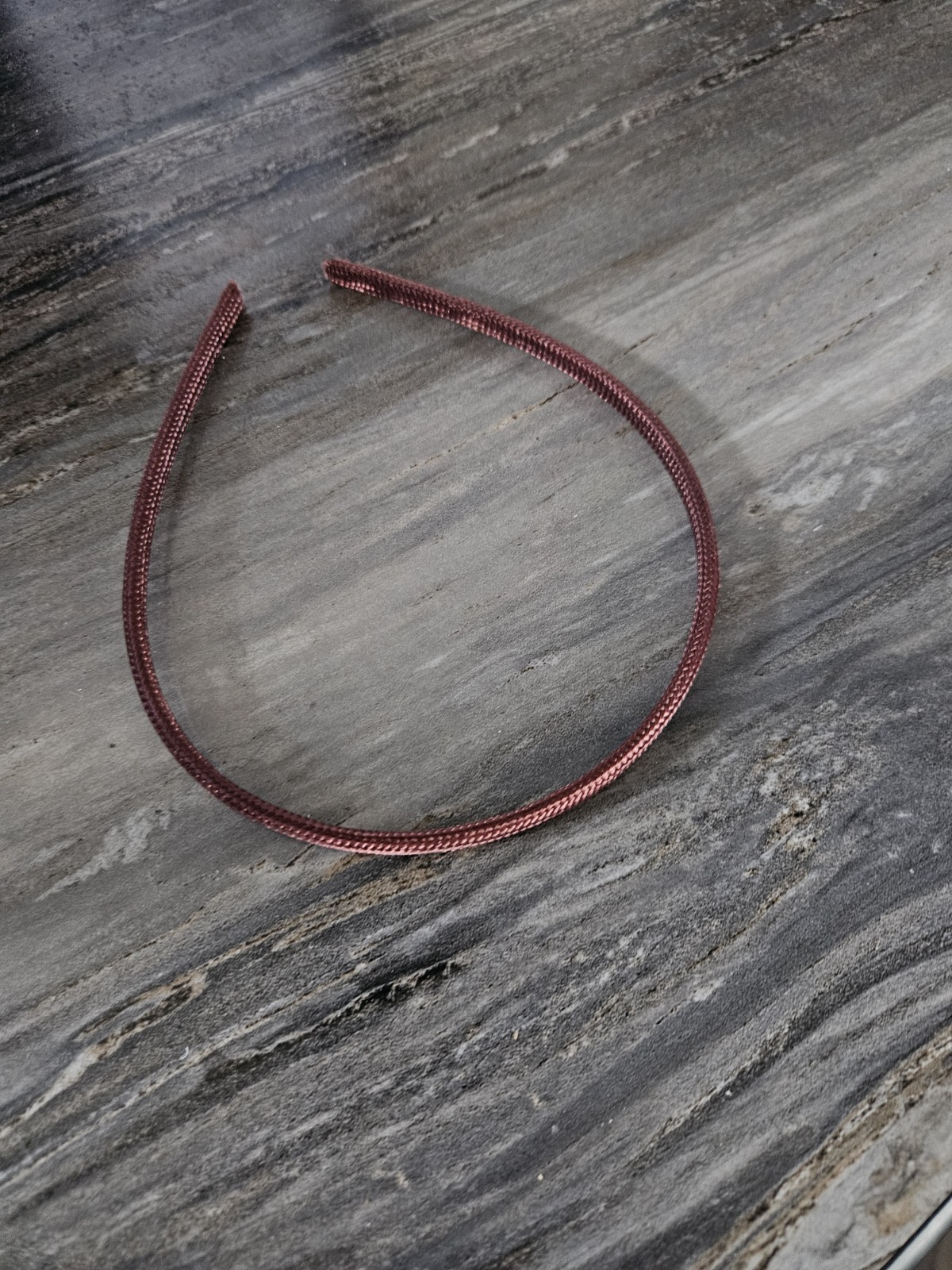 Thin, Fabric-Covered, Plastic Brown Headband