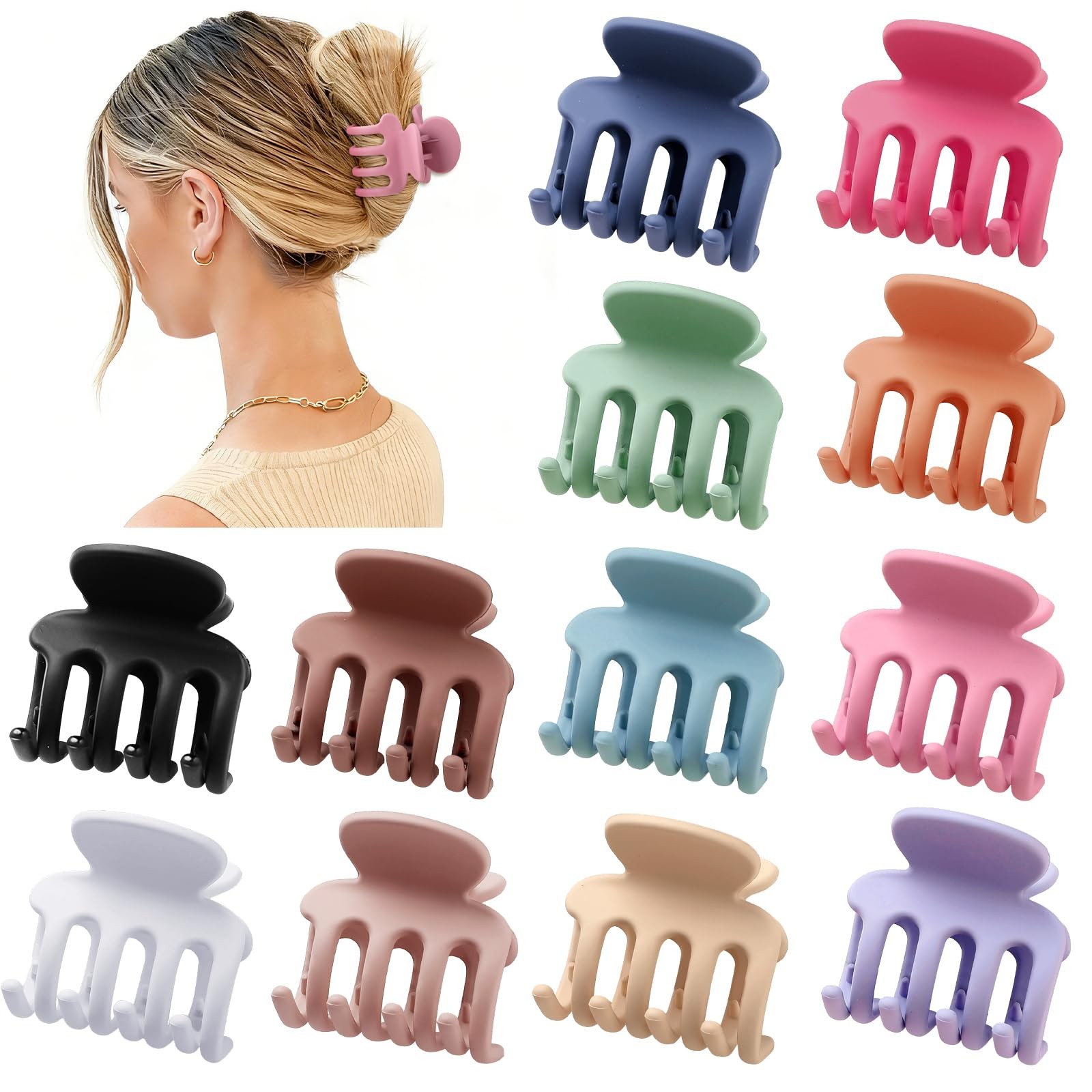 Sisiaipu 12Pcs Hair Clips for Women 1.8 Inch 12 Count (Pack of 1), Colorful