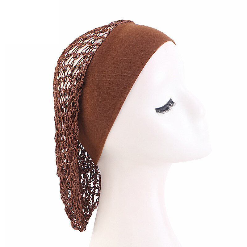 Women Mesh Hair Net Crochet Cap Cover Turban Fish Snood Sleeping Night Slouchy