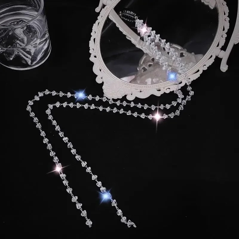 Fashion Rhinestone Chains Tassel Braided Hair Chain Shining Wig Ponytail Hair.