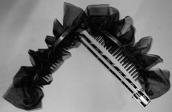 LONG BANANA HAIR CLIP SHEER ORGANZA BOWS FREE USA SHIPPING