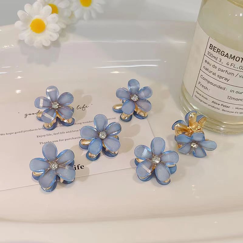 14P Random Mini Flower Hair Clips Floral Hair Pins Women Daily Hair Accessories