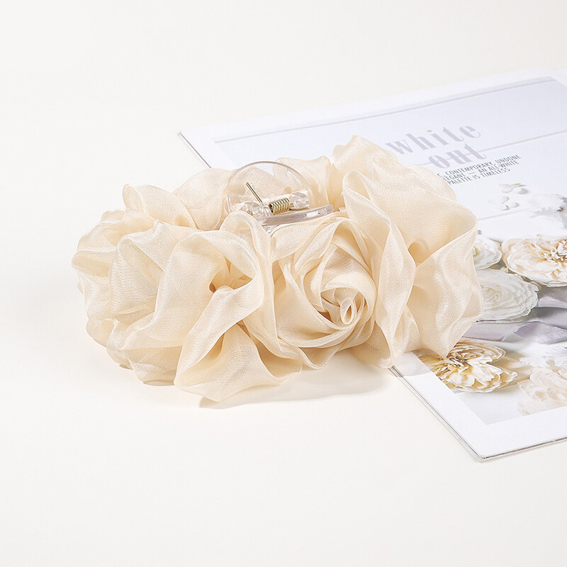 Spacious Chiffon Flower Bow Hair Claw Clip Hairgrip Hair Clamp Jaw Barrettes