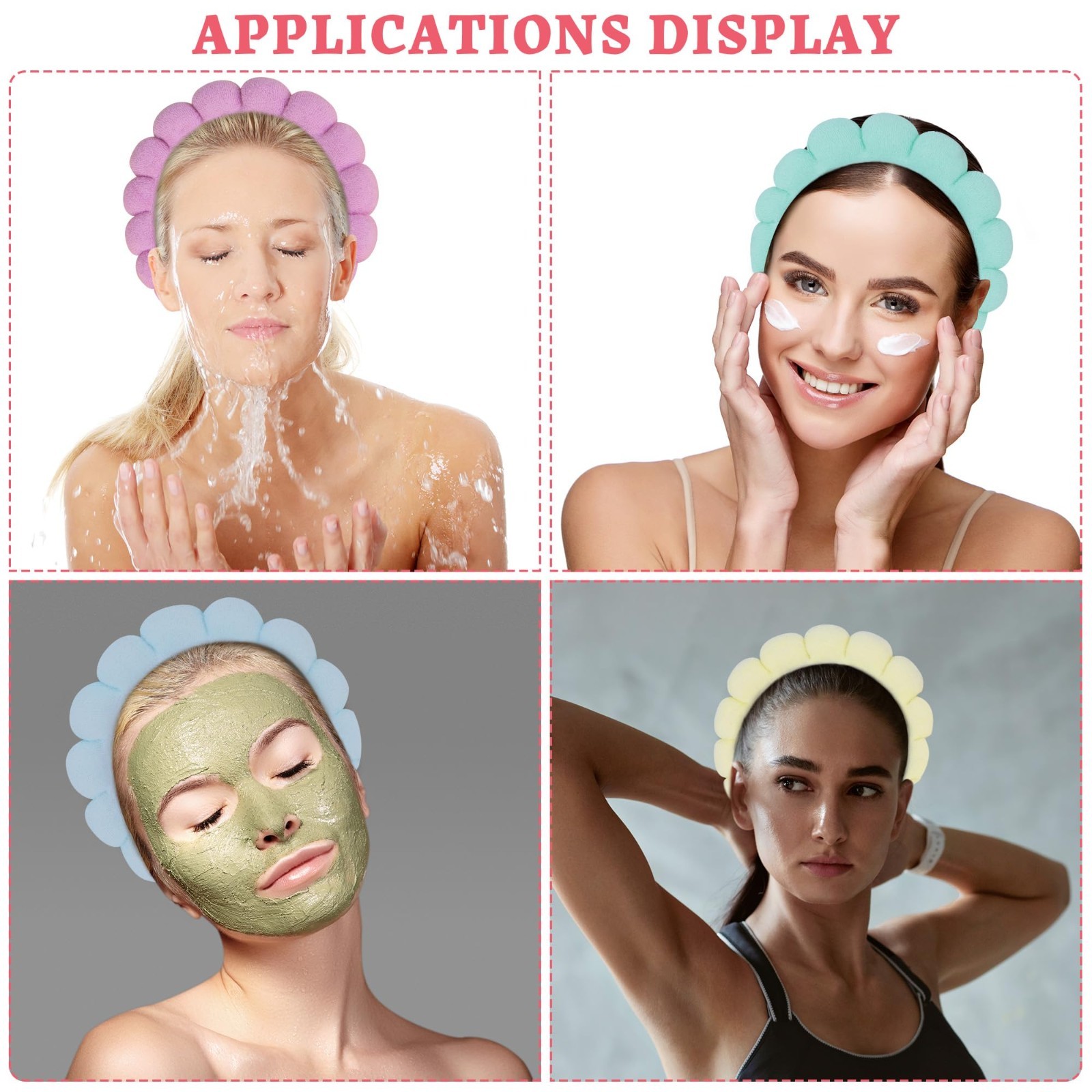 10 Pcs Spa Headbands for Women – Makeup & Skincare Terry Cloth Face Wash Bands