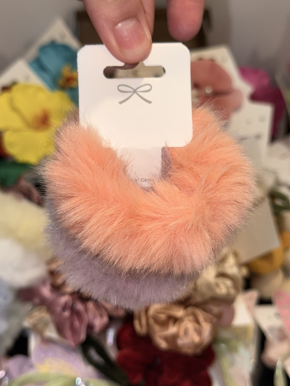 6 Multicolor Faux Fur Scrunchies