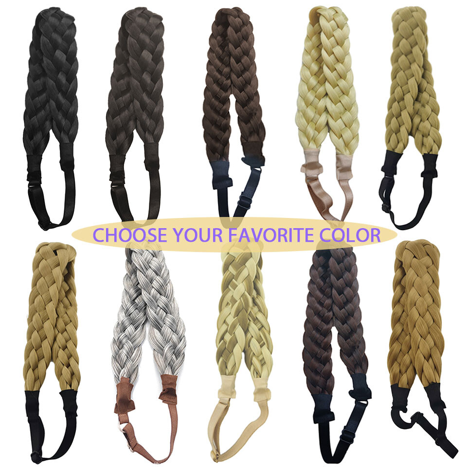 Natural Hair Band Plaited Headband Braided & Elastic Band Hair Extensions