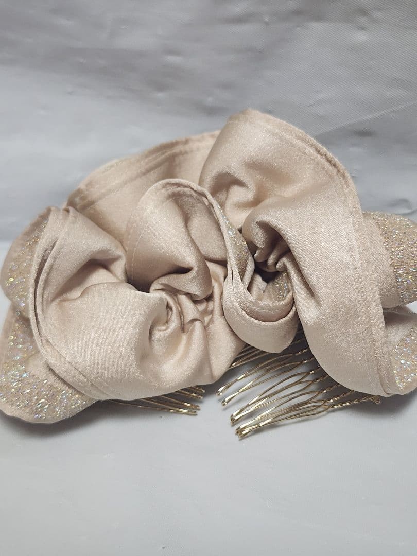 Complex Biz Champagne Beige Scrunchie Large Elastic Hair Accessory
