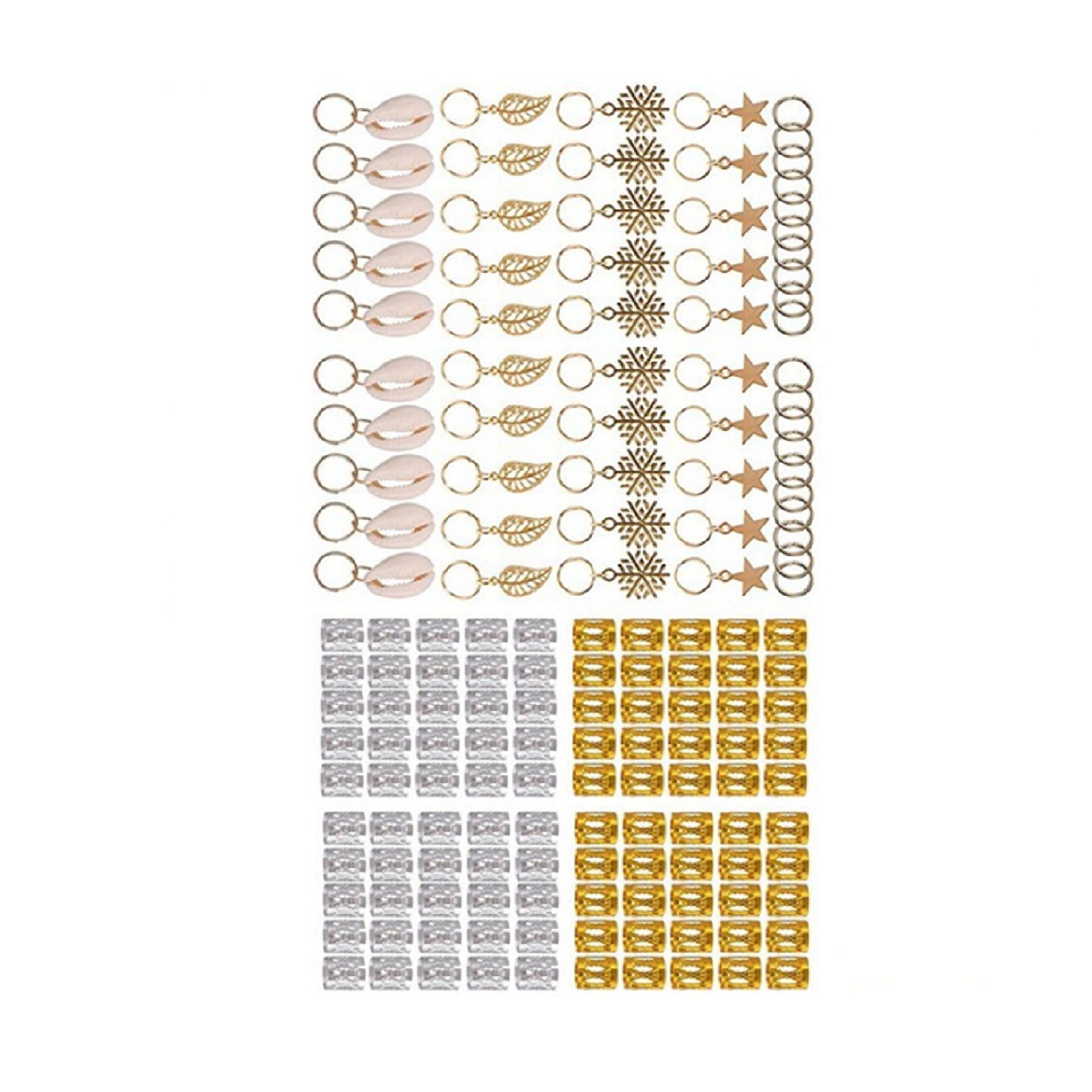 160x Hair Jewelry Braid Ring Cuff Decor Pendants Dreadlocks Beads Accessories b