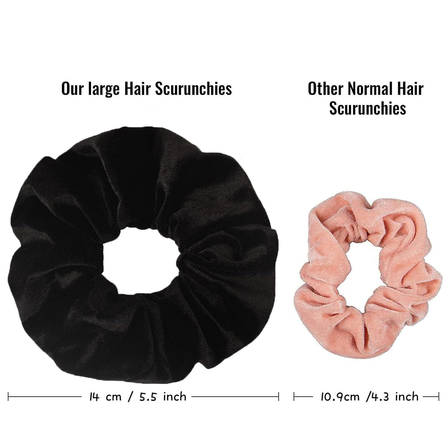 Velvet Scrunchies for Women, Big Hair Scrunchies for Thick Hair, Jumbo Elastic S