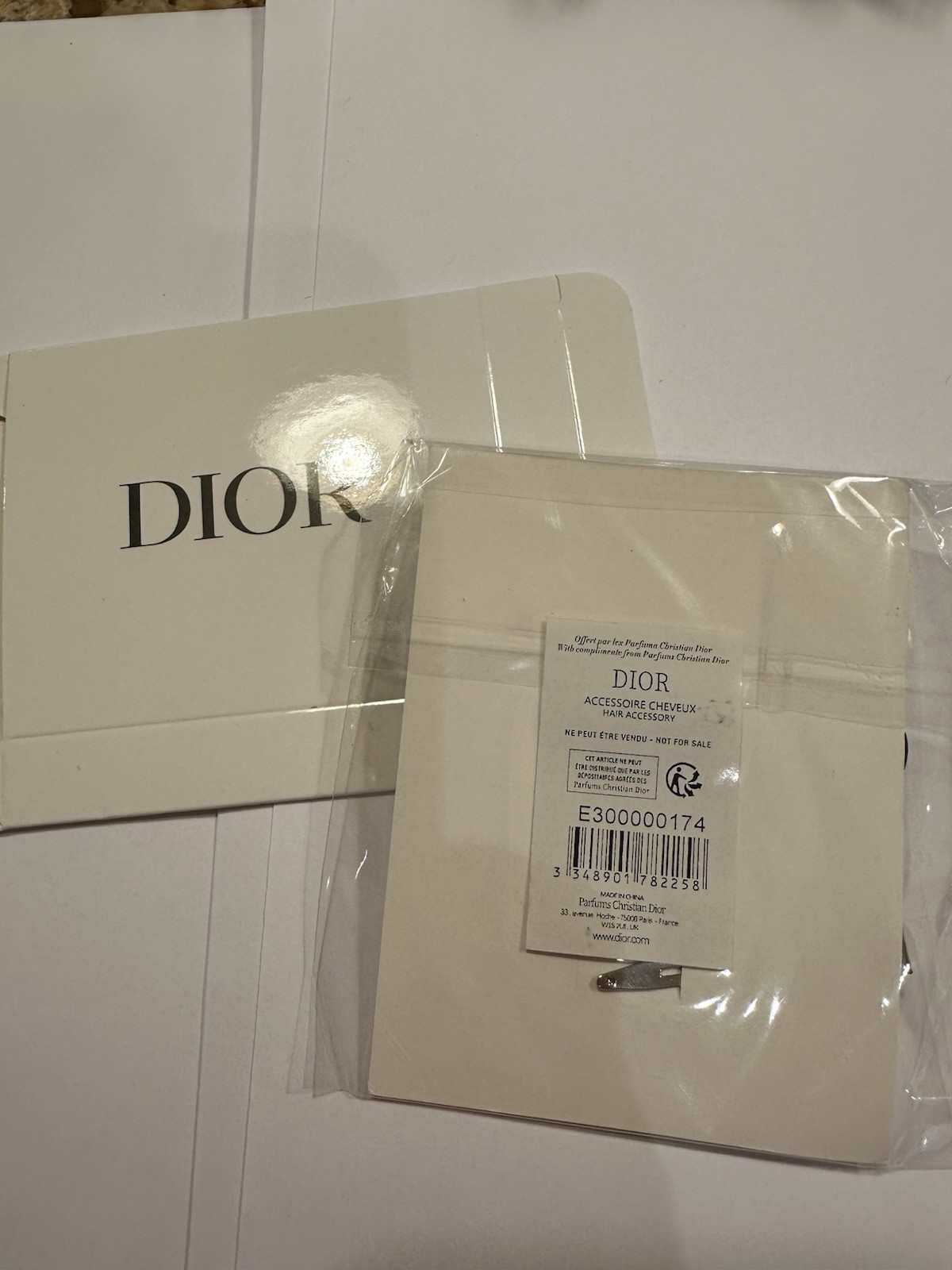 DIOR Backstage Hair Clip Set Black Silver Metal Plastic Women’s Designer