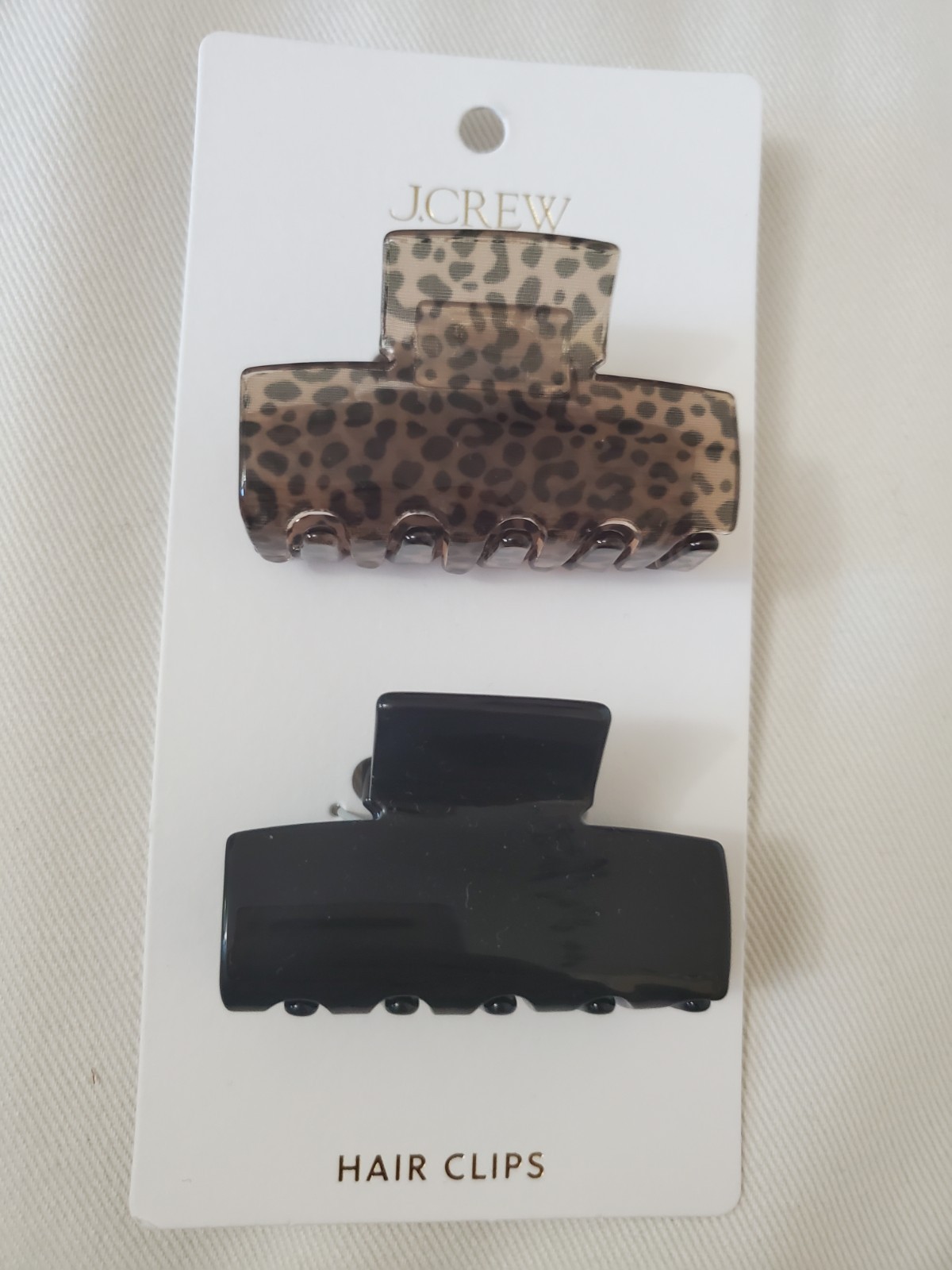JCrew Hair Clip 2 Pack Black and Tortoise Shell 2 Inches