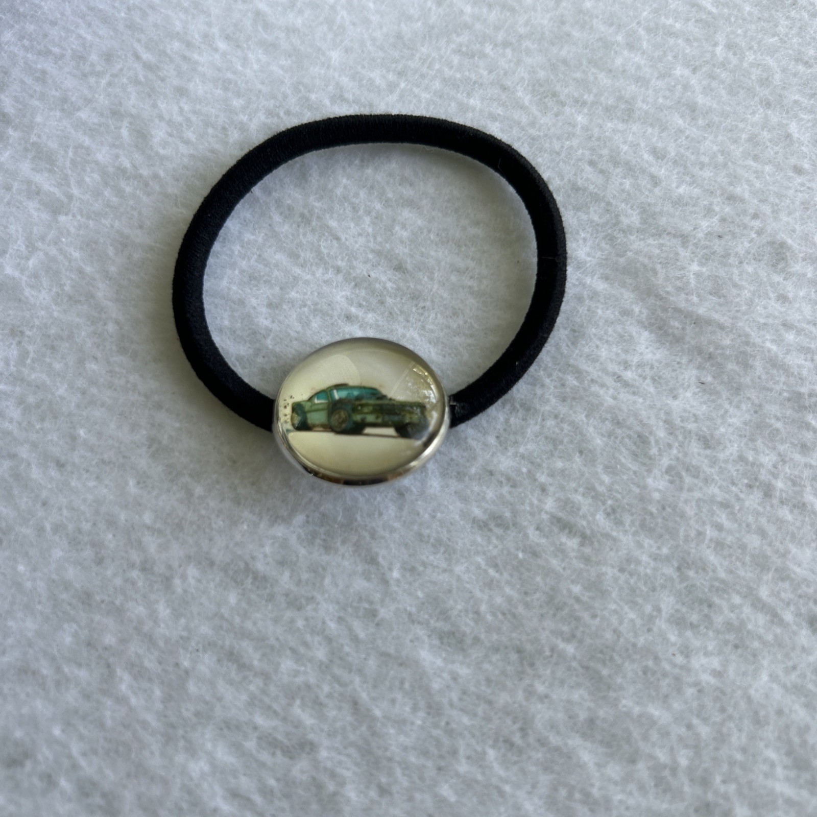 Cabochon hair ties Classic Cars Silver-tone Set of 5 New