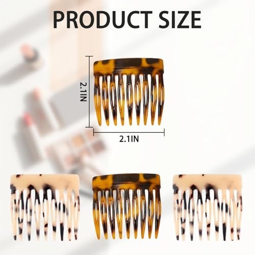 Hair Side Comb – Small French Twist Hair Combs Tortoise Shell, Leopard