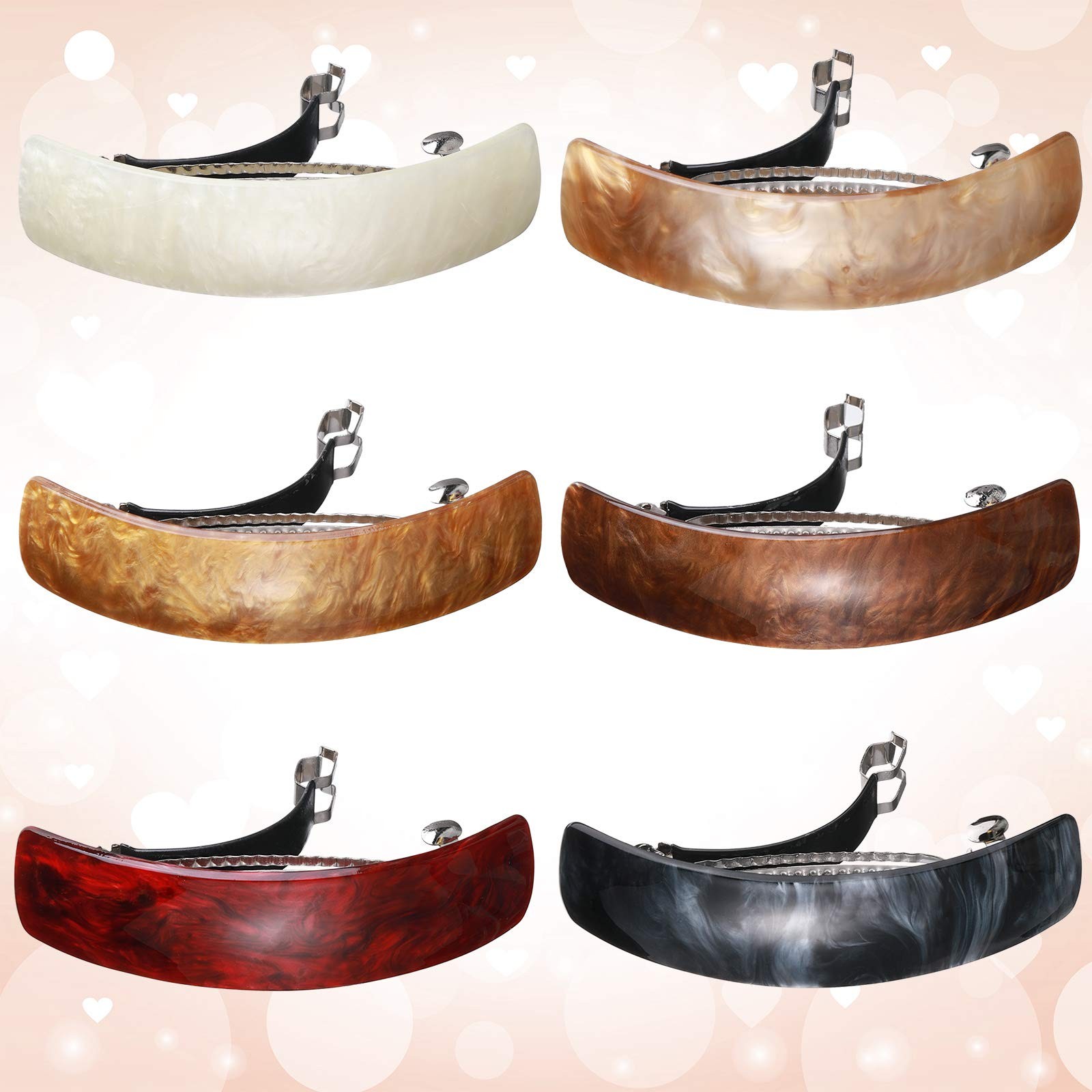 6 Pcs Hair Barrettes for Women Large Barrettes Hair French Clips Pin Retro Cl…