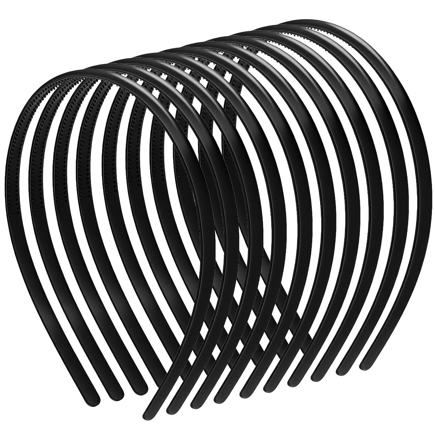 10 Pcs Plastic Headband, Black Non-Slip Headbands for Women Plastic Plain Thin H