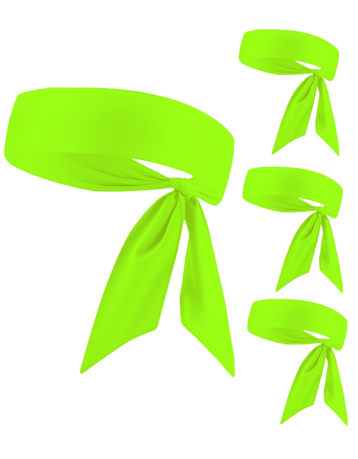 Neon Green Tennis Sweatband Headband, Tie Back Hair Band, Dry Fit Sweat Head …