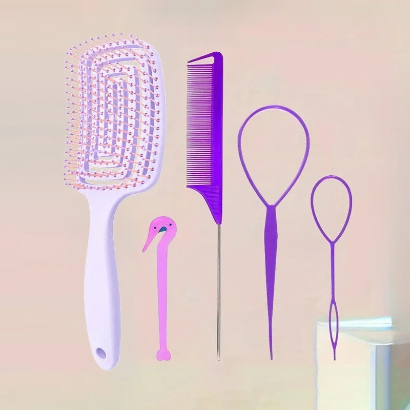 4/5pcs/Set Hair Loop Tool Set 2pcs French Braid Tool Loop 1pc Rat Tail Comb 1pc