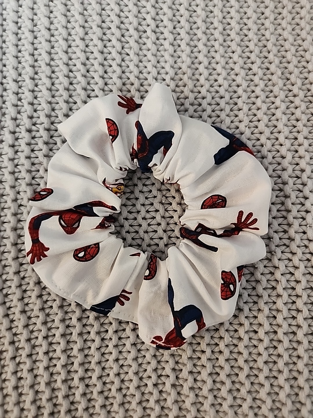 Handmade Hair Scrunchie Spider Man theme