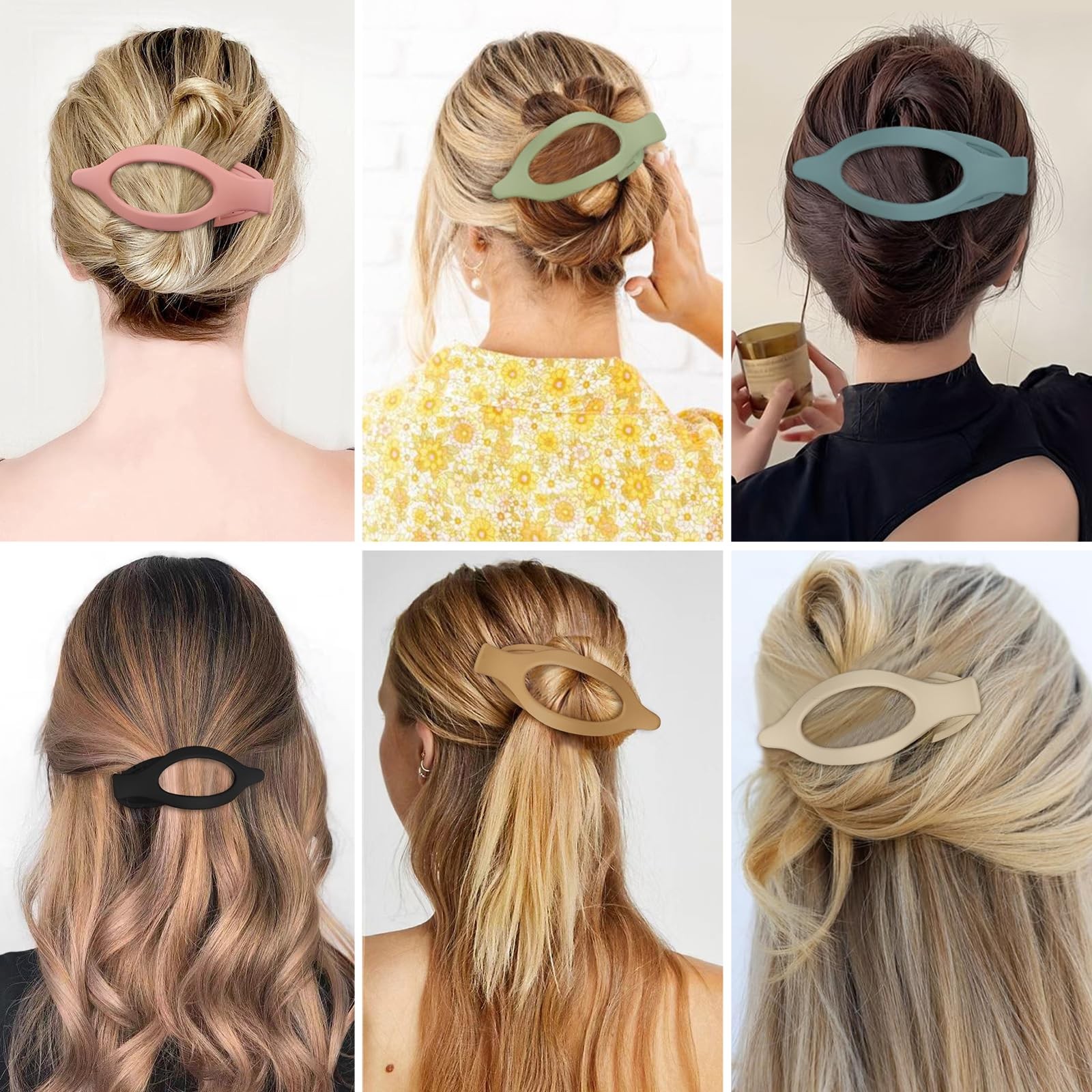 CHANDAT Flat Hair Clip 6 pcs Lay Down Claw 1 Count (Pack of 6), Colorful