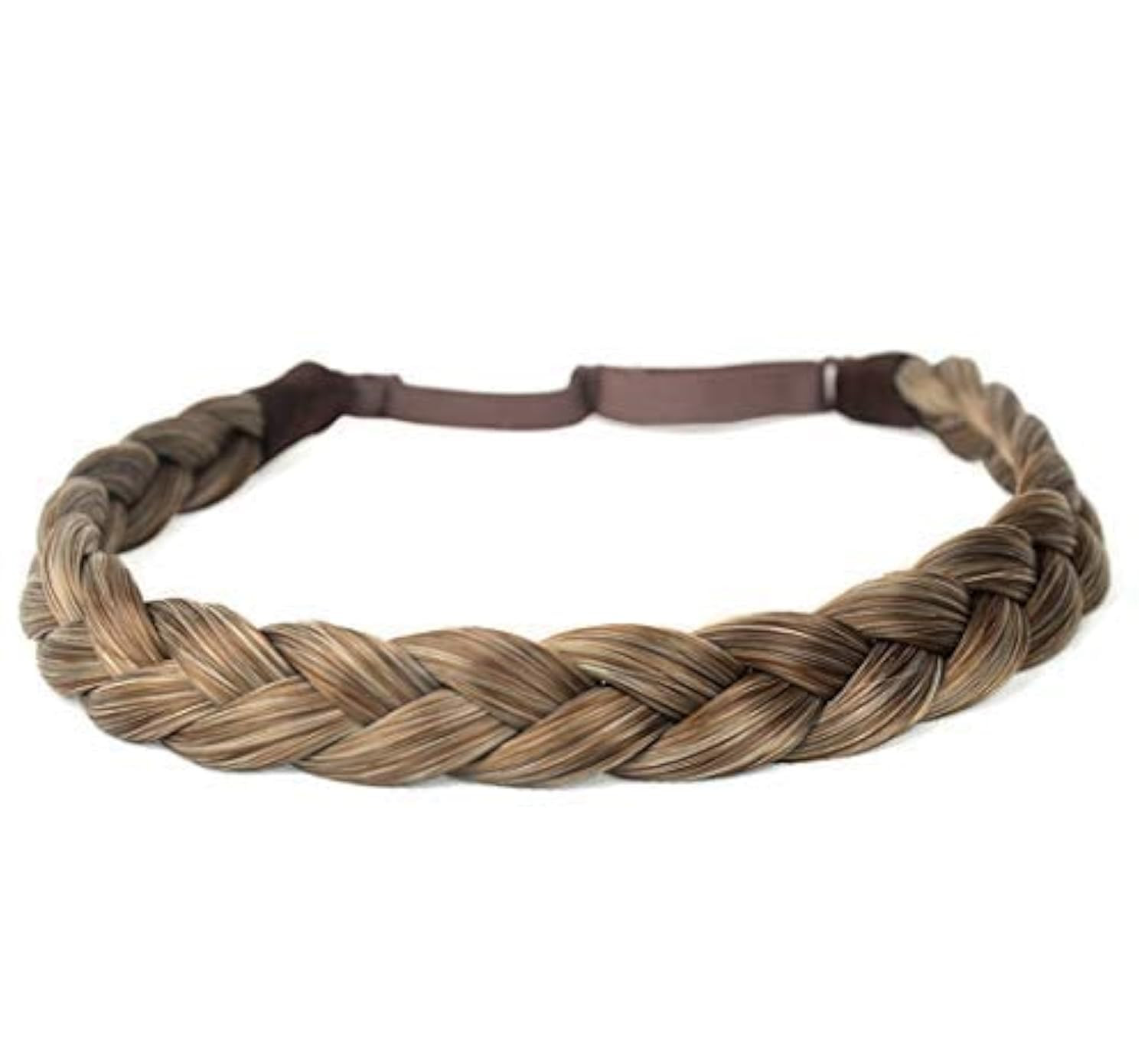 Synthetic Hair Braided Headband Classic Chunky Wide Plaited Braids Elastic Stret