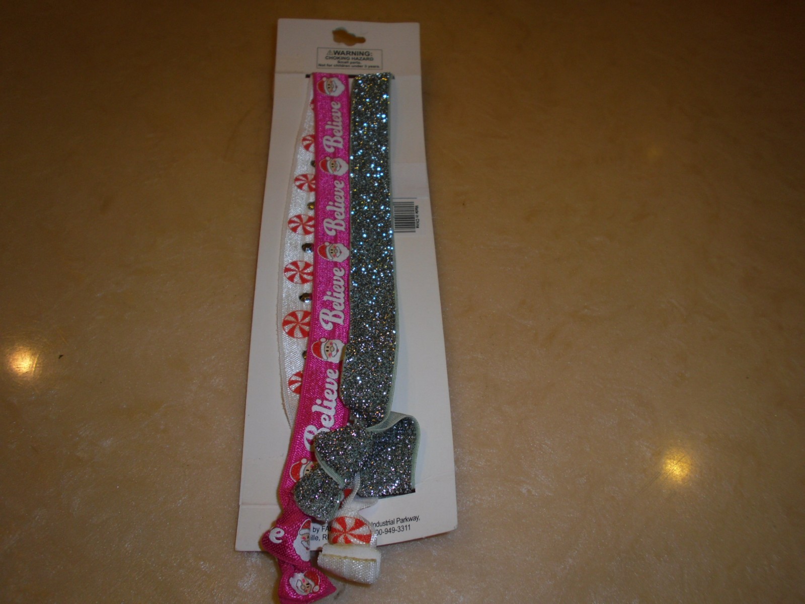 NEW ! 3 PK Elastic Santa Claus Silver Color Head wraps