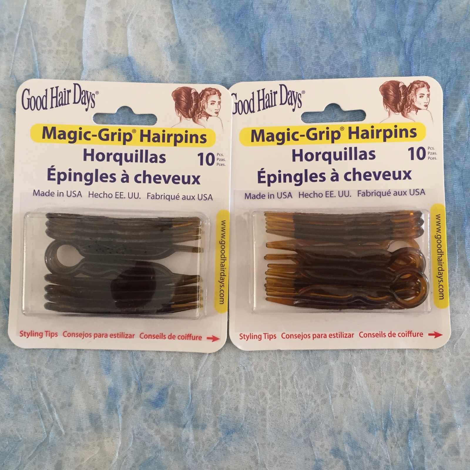 (2) Packs Magic Grip Hairpins 2 1/2″ (20) pcs.- Shell Brown by Good Hair Days