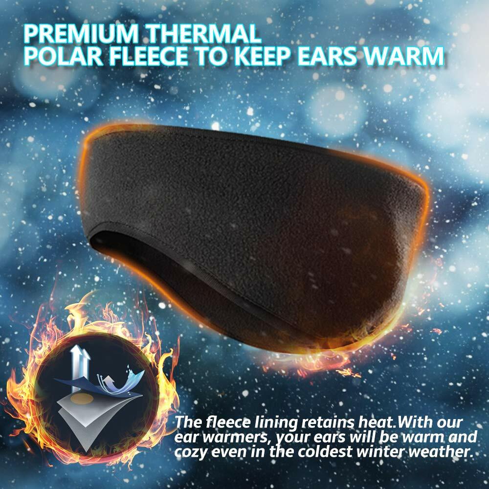 Mens Womens Headband Earwarmer Ear Muffs Polar Fleece Winter Hat Ski Snowboard