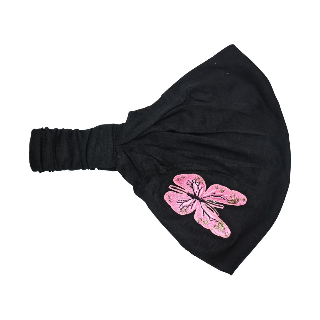 Motique Accessories Soft Wide Headband with Pink Butterfly for Women