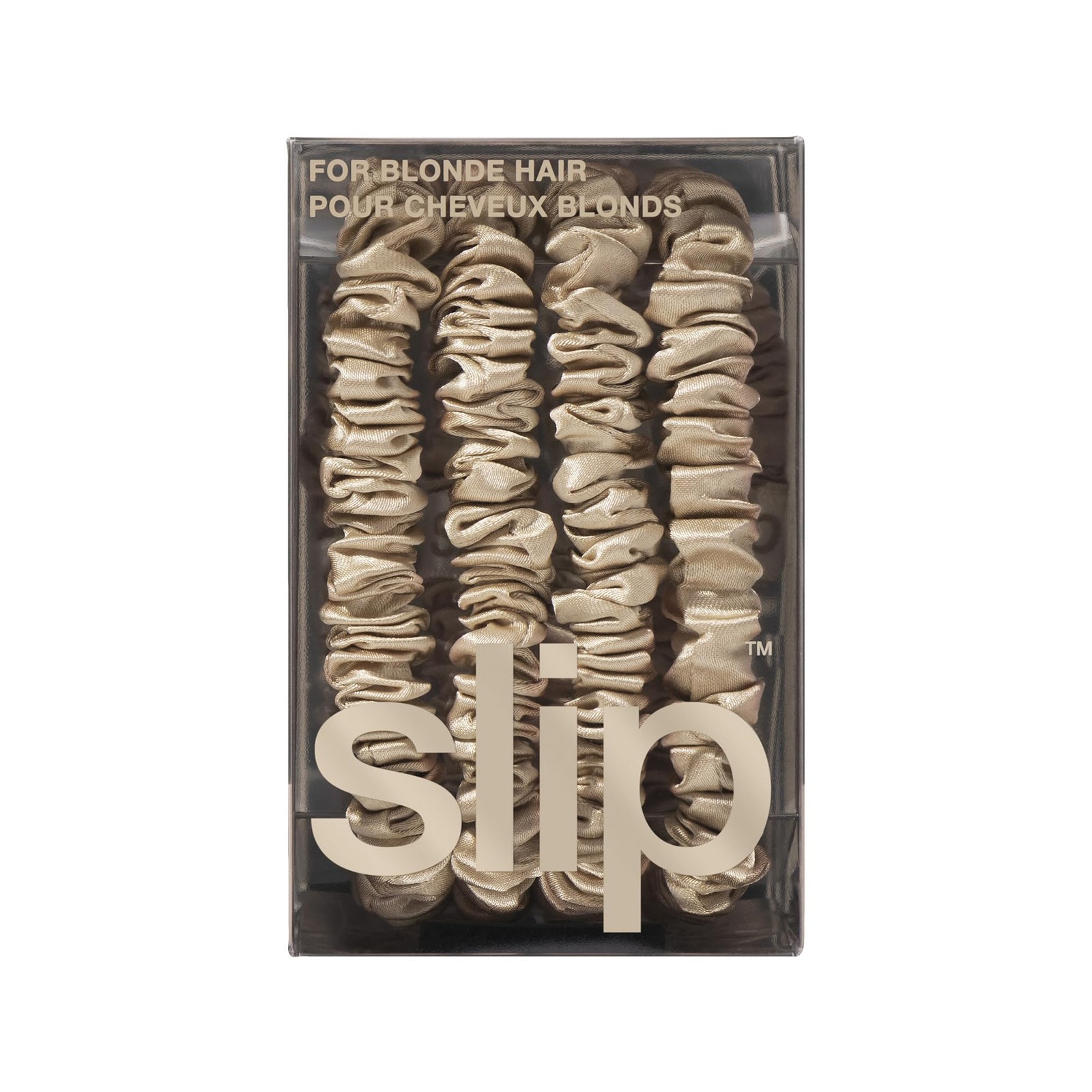 Silk Hair Ties — Skinny Silk Blonde Scrunchies, No Damage, No Crease, Anti-Br…