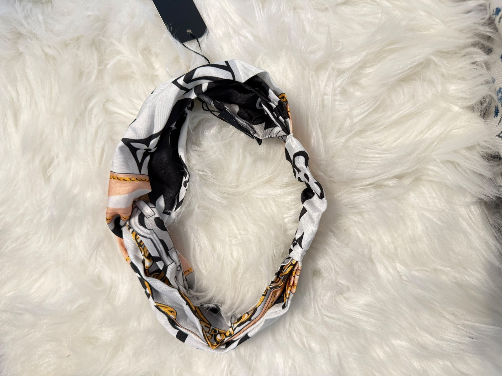 Multicolor Logo Twist Knot Fabric Headband, Women