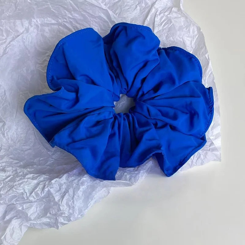 1PC C-Shaped Klein Blue & Morandi Color Series Minimalist Solid-Color Ruched Lar