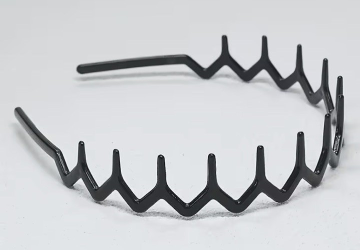 Black Brown Zigzag Plastic Headband Geometric Shape Hair Accessory for Women