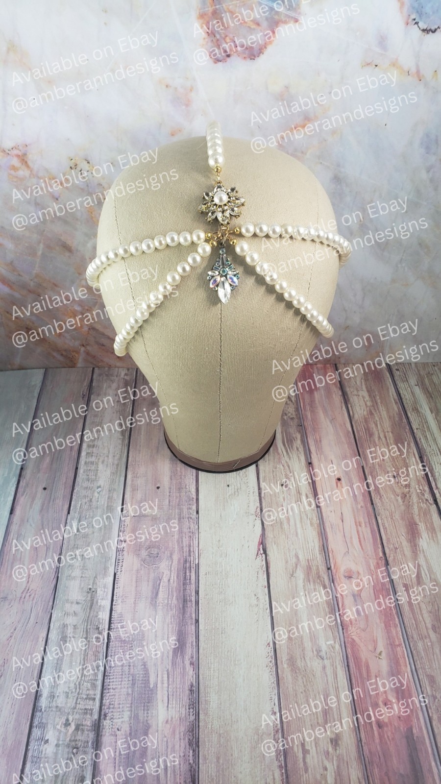 Handmade 1920s Flapper Headdress Wedding Pearl Headpiece Bridal Great Gatsby