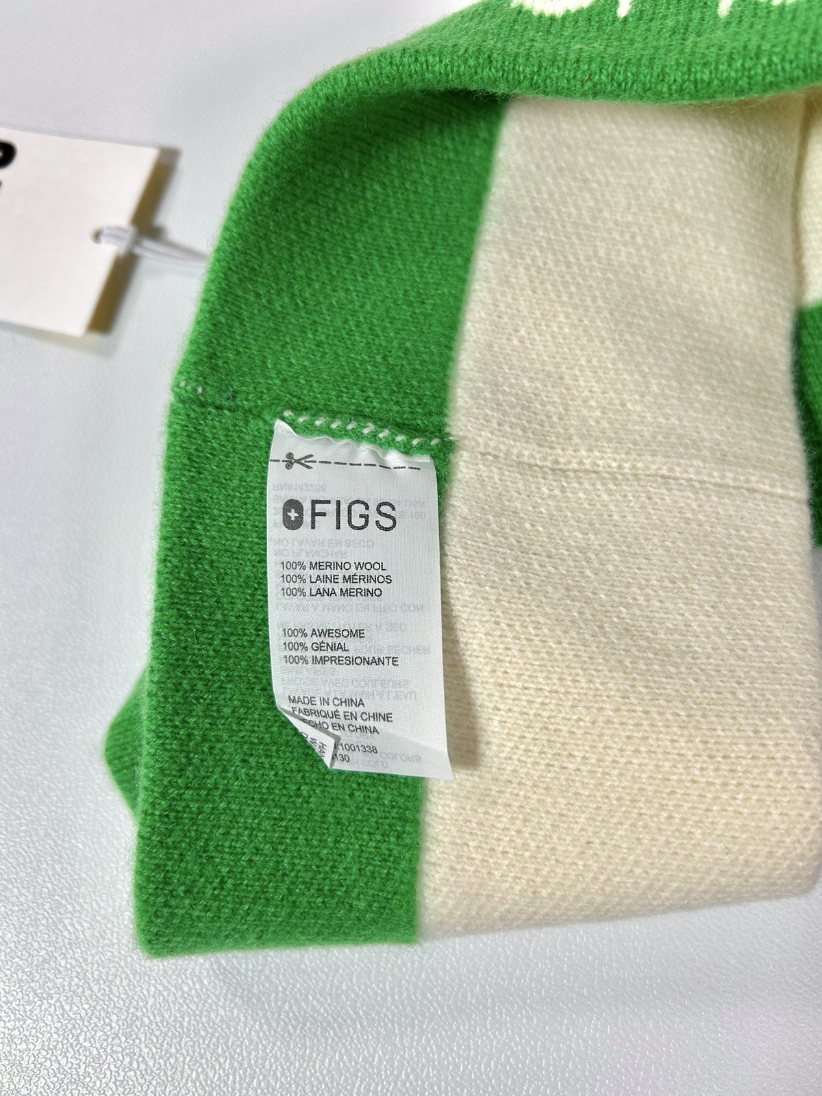 Figs Wool Color Block White Green Pink Headband Unisex NWT