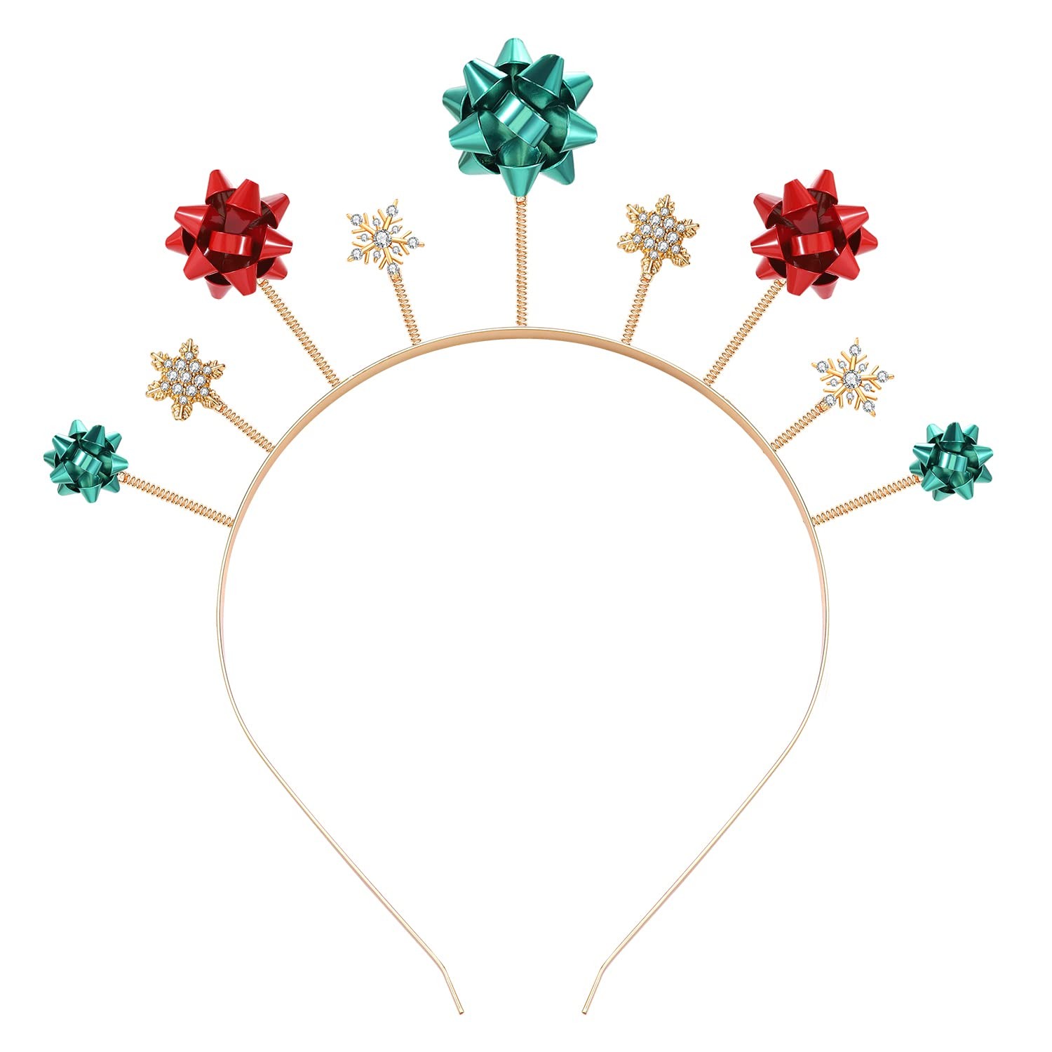 Christmas Gift Bow Headband Happy New Year Headband for Women Santa Party Hat