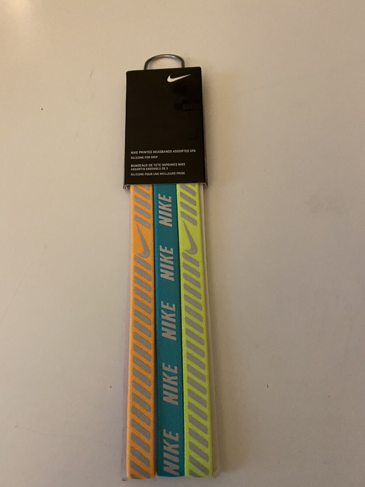 Nike Printed Hazard Stripe Headbands Laser Orange/ Clear Jade/ Volt