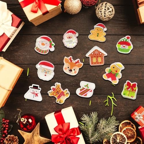12 Pcs Christmas Claw Clips,Mini Hair Clips for Women Santa Claus Xmas Styl 10
