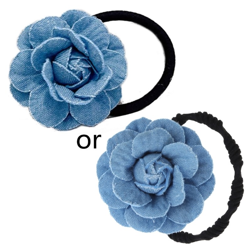 Woman Denim-Hairpin Flower Girls Blue Jeans Hair Clip Lady Hairgrips HairPin