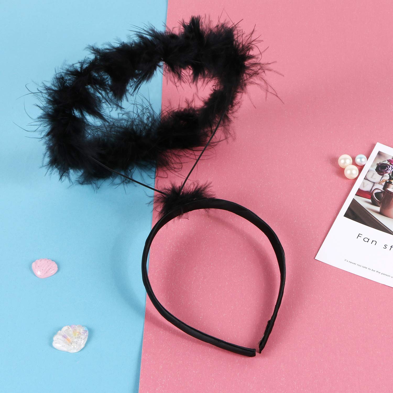 2 Pack Angel Halo Headbands Feather Angel Headband Black Halo Headband Hallow…
