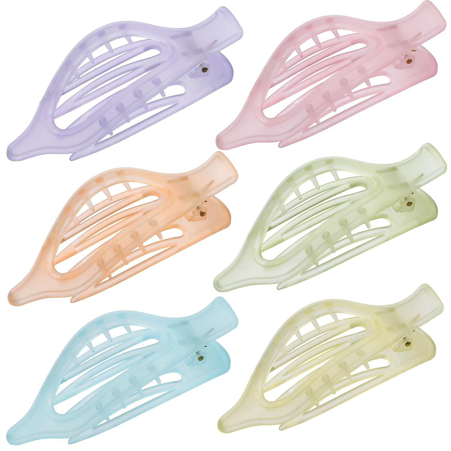 French Flat Hair Clips for Women – 6 PCS Strong Hold Claw Clips (Ice Cream)