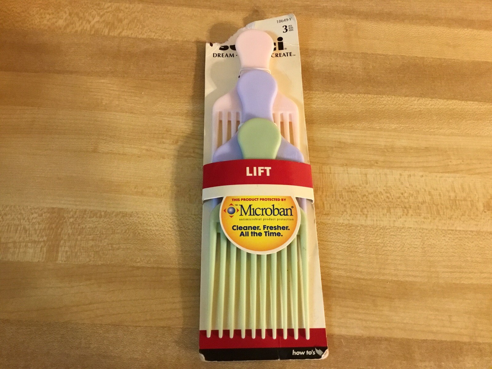 Scunci (2005) Hair Lift Picks 3 Piece Pack Pastels New/carded