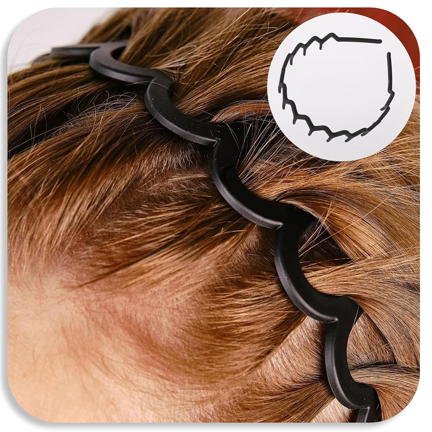 WLLHYF 3 Pieces Sharks Tooth Hair Comb Plastic Non Slip Headband Wavy Teeth Hair