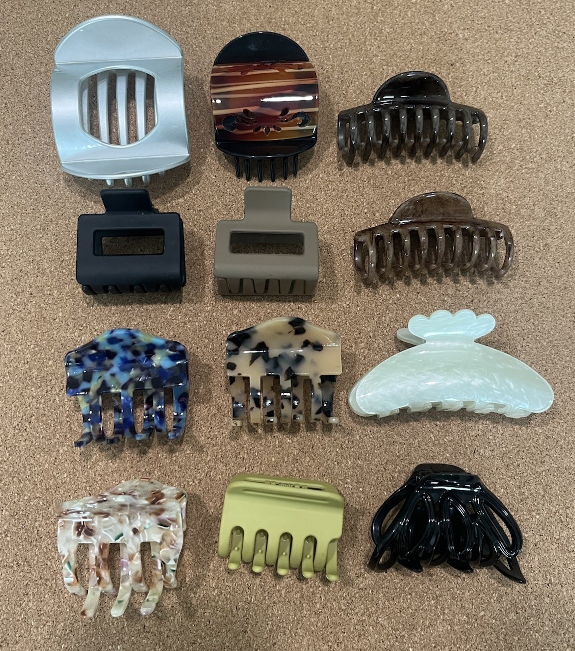 Medium Hair Claw Clip Updo Accessory Clip Multi-color Mixed Lot of 12