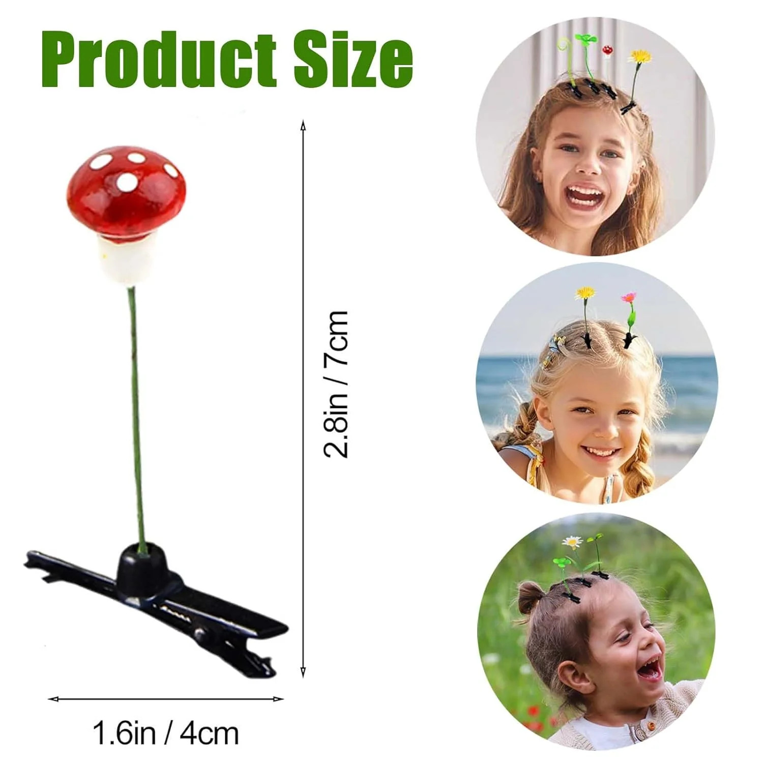 50pcs Bean Sprout Hair Clips Mixed Style Rave Plant Hairpins Flower Plant Hair C