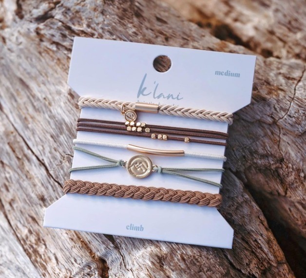 K’Lani Hair Tie Bracelets – Medium – Set of 5 “Climb”